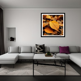 Poster Lindos folhetos de outono no chão