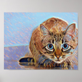 Poster Lindos olhos azuis de gato