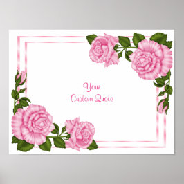Poster Lindos Ramalhetes de Canto Rosa Aniversário