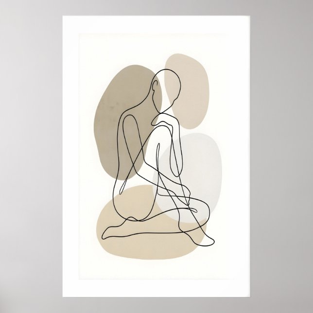 Poster Line Art Figure Print Single Contour Drawing (Frente)
