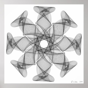 Pôster Line Art with an eight symmetry