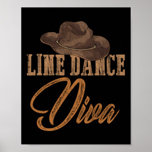 Poster Line Dance Diva Country Line Dancing Women L
