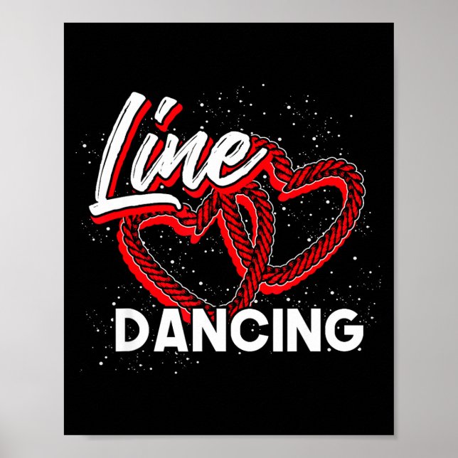 Poster Line Dancing Lover Cowboy Valentines Day Gift Line (Frente)