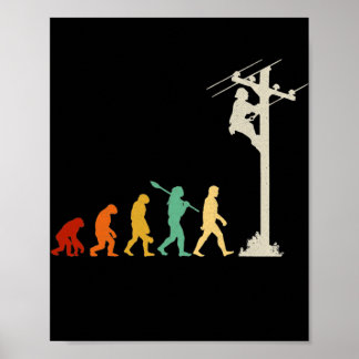 Poster lineman eletricista da evolução