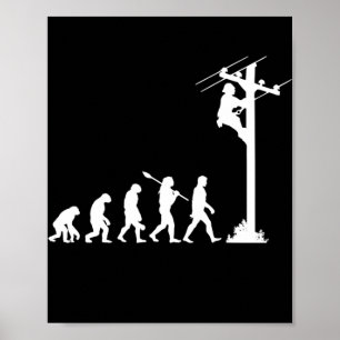 Poster lineman eletricista da evolução