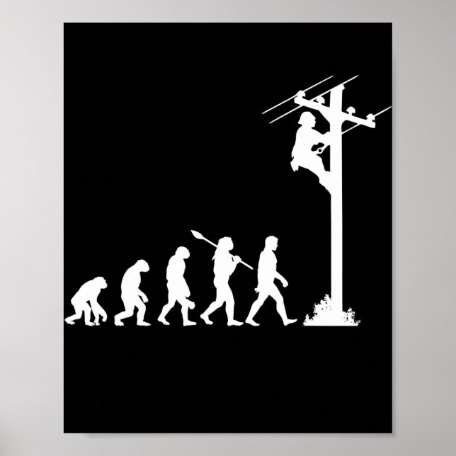 Poster lineman eletricista da evolução (Frente)