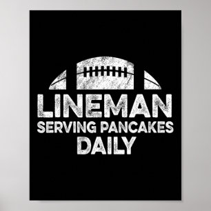 Poster Lineman Servindo a Ofensiva Diária de Futebol de P