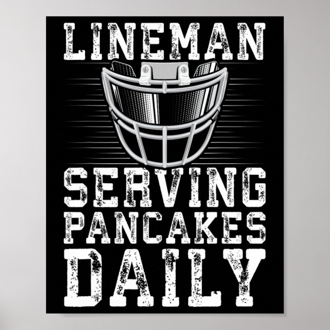 Poster Lineman Servindo Pancakes Daily Football Lineman (Frente)