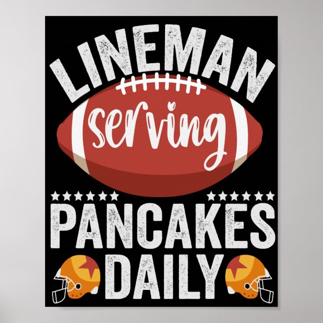 Poster Lineman Servindo Pancakes Daily Funny Football Gif (Frente)