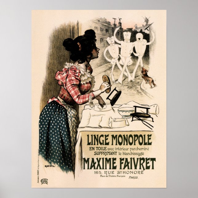 Poster LINGE MONOPOLE Laundromat Clothes Auguste Roedel (Frente)