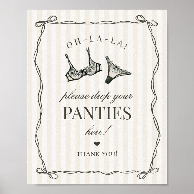 Poster Lingerie Preta - Bachelorette, por favor assine (Frente)