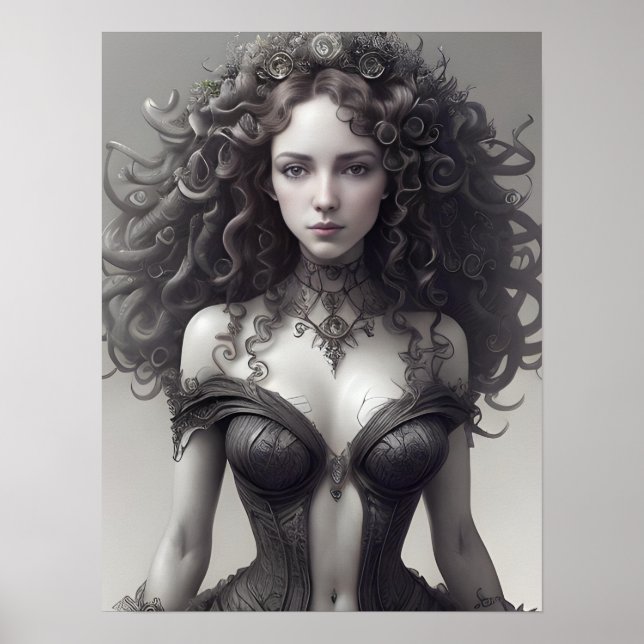 Poster Lingerie Preta Sexy (Frente)