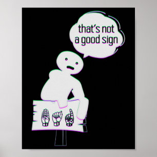 Poster Língua Asl Americana Falando sobre Consciência Tra