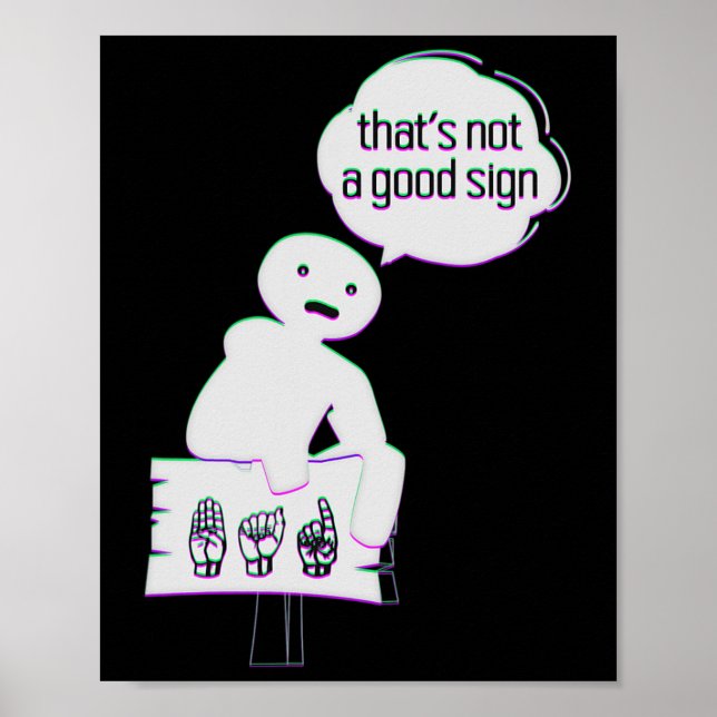 Poster Língua Asl Americana Falando sobre Consciência Tra (Frente)