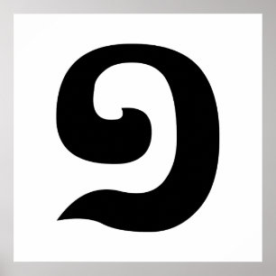 Pôster Língua cambojana do Khmer do número 1/um/១ (Mu