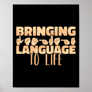 Poster Língua de sinais americana trazendo a língua para