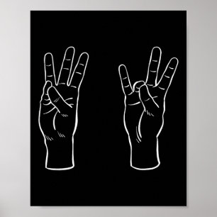 Poster Língua de Sinais Asl Engraçado 67 Meme Viral Sinai