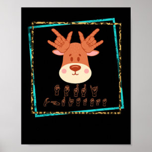 Poster Língua de Sinais Reindeaf de Natal Surda Asl Awa