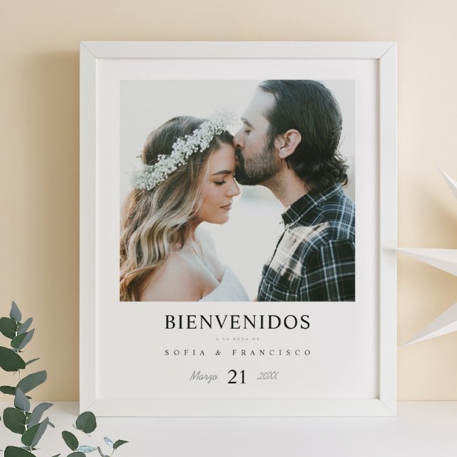 Poster Língua Espanhola Foto Bem-vindos Casamento Boas-vi (Criador carregado)