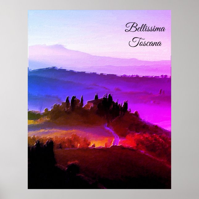 Poster *~* Língua italiana Bellissima Toscana Tuscânia (Frente)