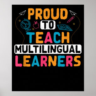 Poster Língua Linguista de Professores Multilíngue Ensino