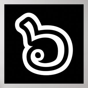 Pôster Língua Tailandesa Número 6 / Seis / ๖ (Ho/Hok)