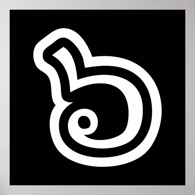 Pôster Língua Tailandesa Número 6 / Seis / ๖ (Ho/Hok) (Frente)