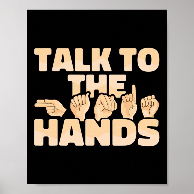 Poster Linguagem de Sinais Americana Asl Fale Com as Mãos (Frente)