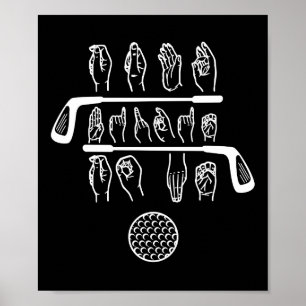 Poster Linguagem De Sinais Fale Birdie Comigo Golf Golfer