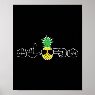 Poster Linguagem de Sinal ASL Roupa Praia Sinal Aware