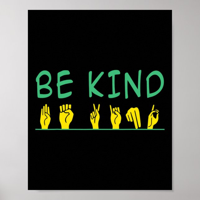 Poster Linguagem de Sinal de Asl Anti-bullying (Frente)