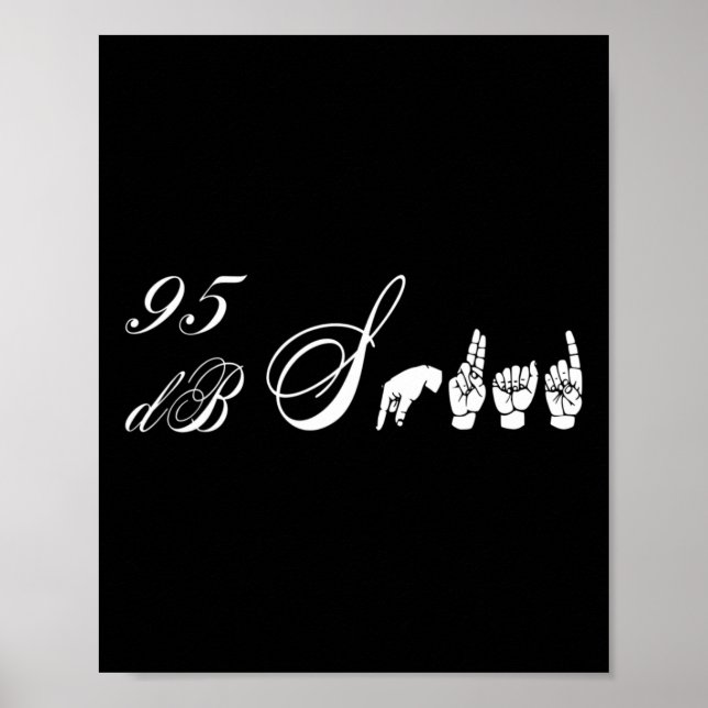 Poster Linguagem de Sinal de Mão Esquadrão 95 Db Aumentan (Frente)
