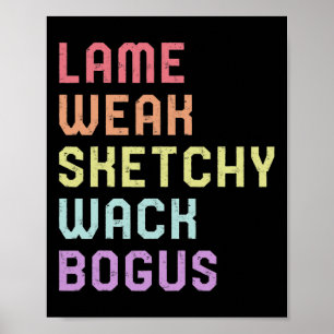 Poster Linguagem de Sinal Lame Weak Slang ASL Tee Surdo A