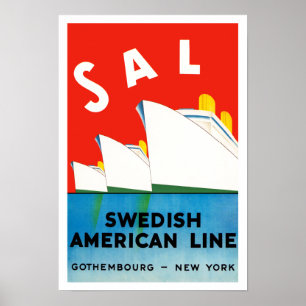 Pôster Linha americana sueco do ~ do SAL