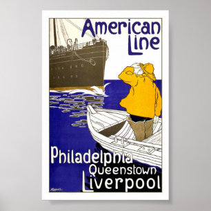 Pôster LINHA AMERICANA - Viagens vintage