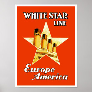 Poster Linha branca da estrela