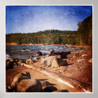 Poster Linha Costeira da Península Superior do Michigan