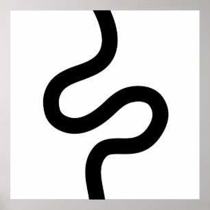 Poster Linha curva 02 - Preto em branco