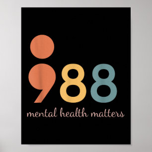 Poster Linha de Apoio à Crise e Suicídio 988 O Mundo Prec