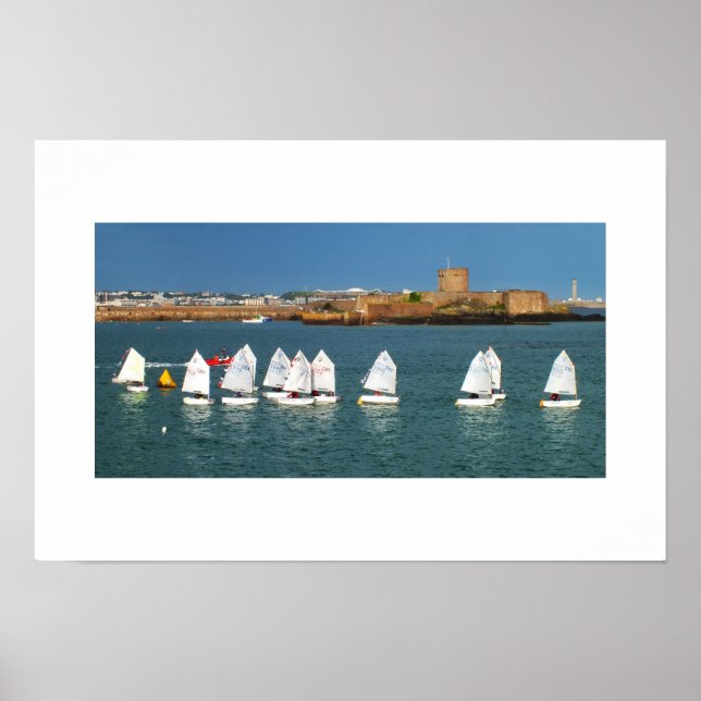 Pôster Linha de barcos Optimist (Frente)