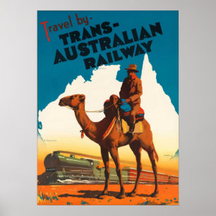 Poster Linha de caminho de ferro Austrália - Trans Austrá