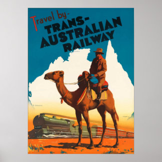 Poster Linha de caminho de ferro Austrália - Trans Austrá