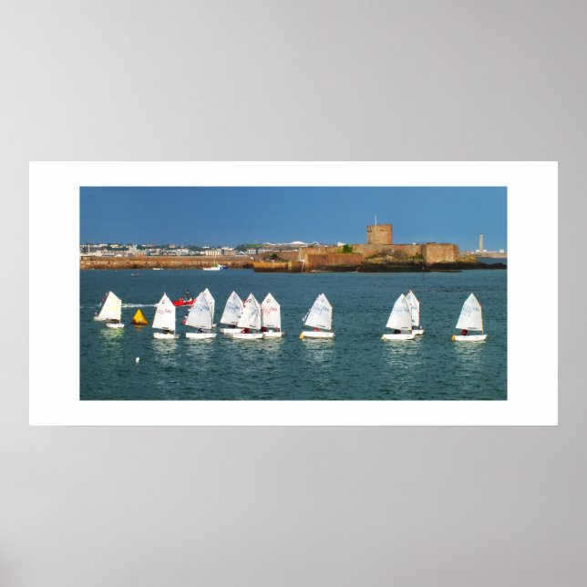 Pôster Linha de embarcações otimistas (Frente)