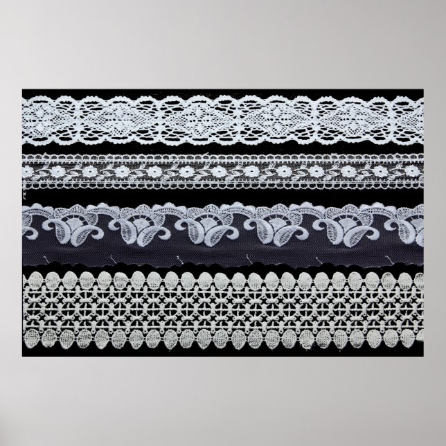 Poster Linha de rendas venenosas, flores ornamentais (ren (Frente)