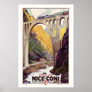 Poster Linha de Trem Nice a Coni Fontan-Saorge Scarassoui