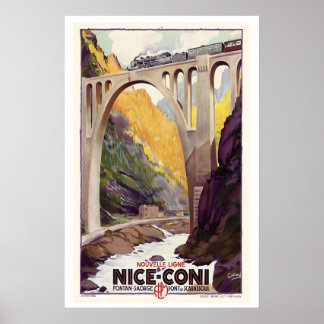 Poster Linha de Trem Nice a Coni Fontan-Saorge Scarassoui