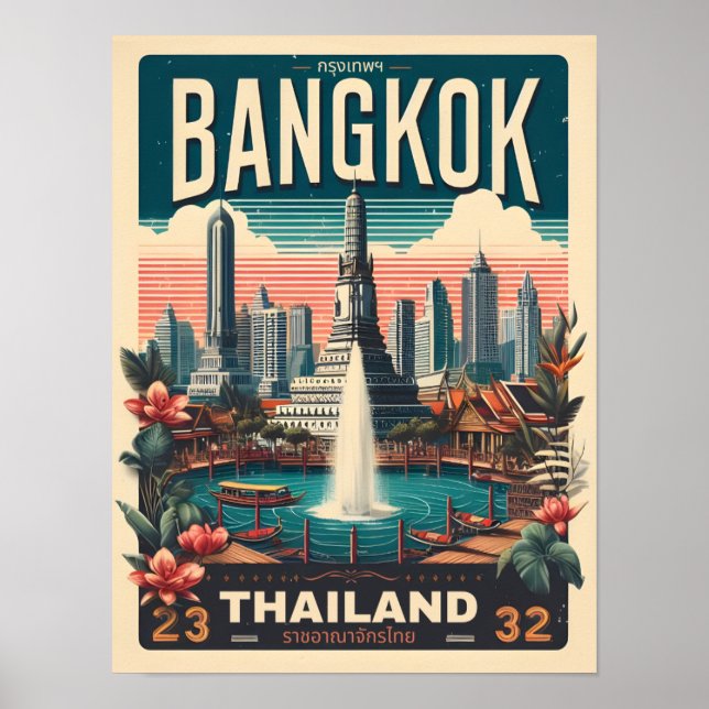 Poster Linha do horizonte da cidade de Banguecoque - pres (Frente)