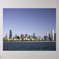 Linha do horizonte de Chicago com o lago Michigan 