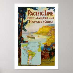 Poster Linha do Pacífico Panamá
