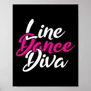 Poster Linha do País Ocidental Dançando Diva Mulheres na 